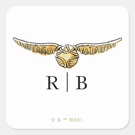 Harry Potter Magical Watercolor Wedding Quadratischer Aufkleber (Vorderseite)