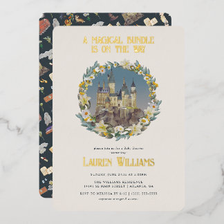 Harry Potter | Magische Hogwarts Burg Babydusche Folieneinladung