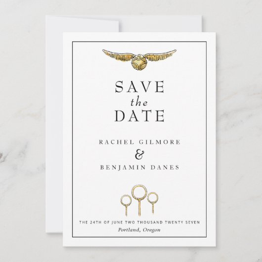 Harry Potter Magische Wasserfarben-Hochzeit Save The Date (Vorderseite)