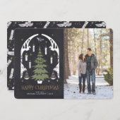 HARRY POTTER™ Magische Weihnachtsbaumhalskarte Einladung (Vorne/Hinten)