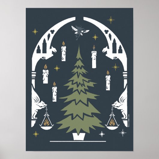 HARRY POTTER™ Magischer Weihnachtsbaum Poster (Vorne)