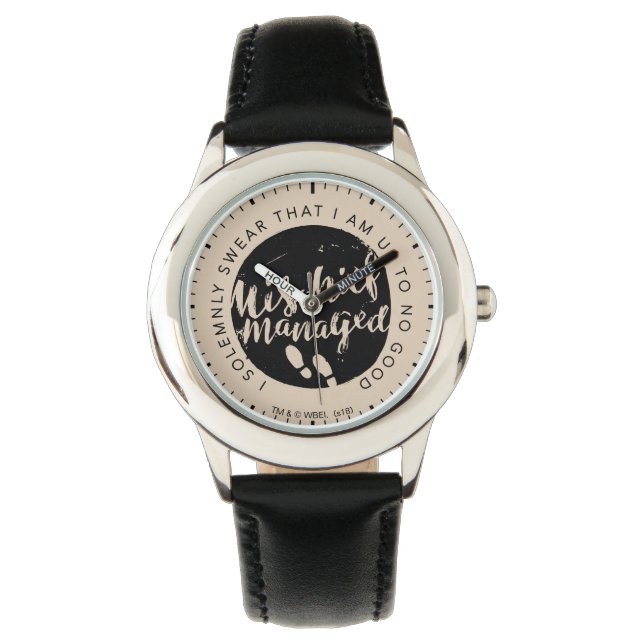 Harry Potter | Marauder's Map Charms Typografy Armbanduhr (Vorderseite)