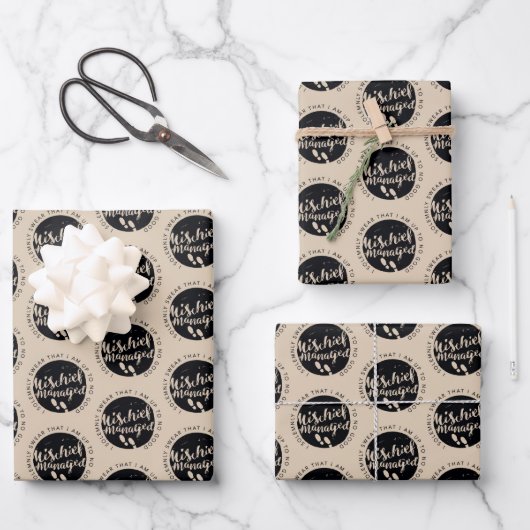 Harry Potter | Marauder's Map Charms Typografy Geschenkpapier Set (Vorderseite)