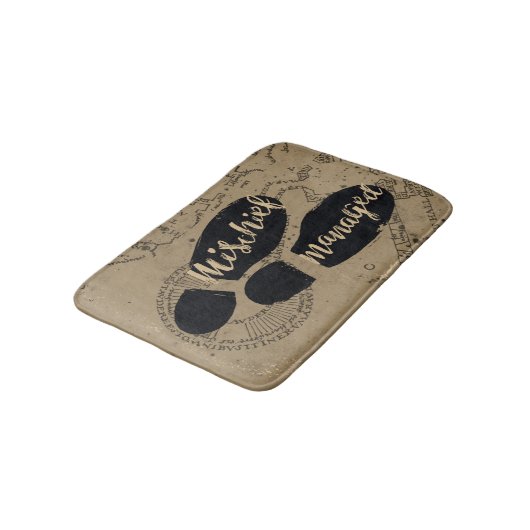 Harry Potter | MISCHIEF MANAGED™ Map Footprints Badematte (Schrägansicht)