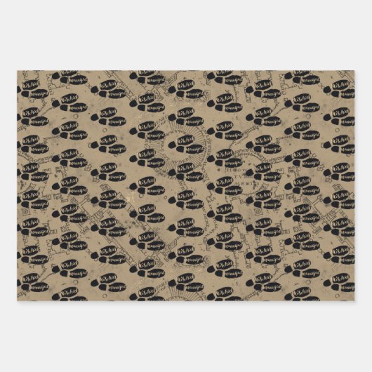 Harry Potter | MISCHIEF MANAGED™ Map Footprints Geschenkpapier Set (Vorderseite)