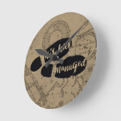 Harry Potter | MISCHIEF MANAGED™ Map Footprints Runde Wanduhr (Winkel)