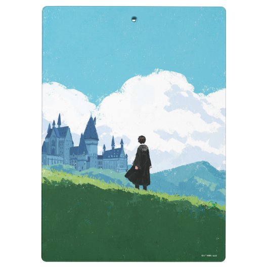 HARRY POTTER™ mit Blick auf das Schloss HOGWARTS™ Klemmbrett (Rückseite)