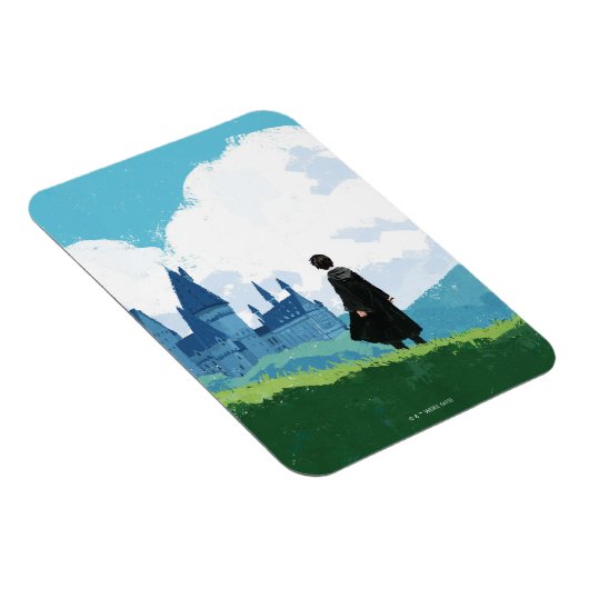 HARRY POTTER™ mit Blick auf das Schloss HOGWARTS™ Magnet (Rechte Seite)