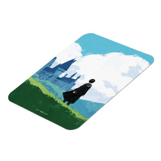 HARRY POTTER™ mit Blick auf das Schloss HOGWARTS™ Magnet (Linke Seite)