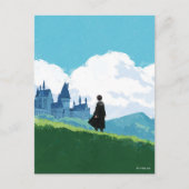 HARRY POTTER™ mit Blick auf das Schloss HOGWARTS™ Postkarte (Vorderseite)