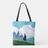HARRY POTTER™ mit Blick auf das Schloss HOGWARTS™ Tasche (Rückseite)