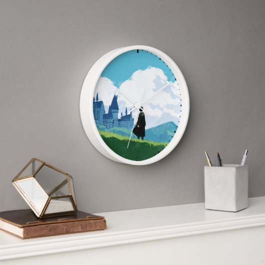 HARRY POTTER™ mit Blick auf das Schloss HOGWARTS™ Uhr (Büro)