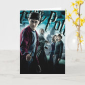 Harry Potter mit Dumbledore Ron und Hermine 1 Karte (Gelbe Blume)