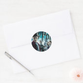 Harry Potter mit Dumbledore, Ron und Hermine 1 Runder Aufkleber (Umschlag)
