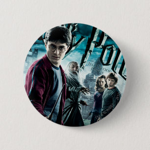 Harry Potter mit Dumbledore Ron und Hermione 1 Button