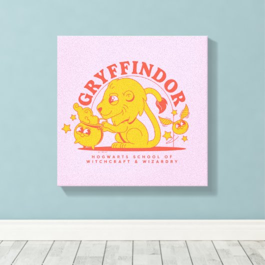 HARRY POTTER™ | Niedliche GRYFFINDOR™ Hogwarts Sch Leinwanddruck (Insitu (Holzboden))