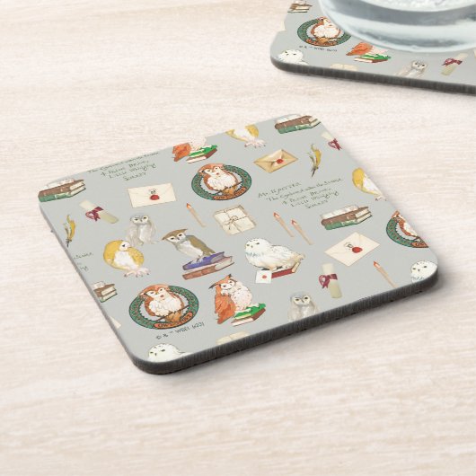 HARRY POTTER™ | Owl Letter Pattern Getränkeuntersetzer (Linke Seite)