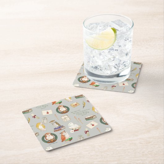 HARRY POTTER™ | Owl Letter Pattern Rechteckiger Pappuntersetzer (Vor Ort)