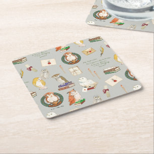 HARRY POTTER™   Owl Letter Pattern Rechteckiger Pappuntersetzer