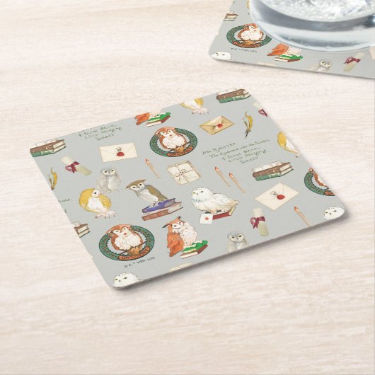 HARRY POTTER™ | Owl Letter Pattern Rechteckiger Pappuntersetzer (angewinkelt)