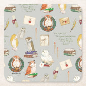 HARRY POTTER™ | Owl Letter Pattern Rechteckiger Pappuntersetzer (Vorderseite)