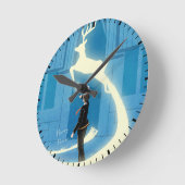 HARRY POTTER™ Patronus-Malerei Runde Wanduhr (Winkel)
