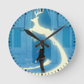 HARRY POTTER™ Patronus-Malerei Runde Wanduhr (Vorderseite)