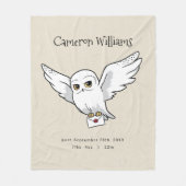 Harry Potter | Personalisierte Hedwig Fleecedecke (Vorderseite)