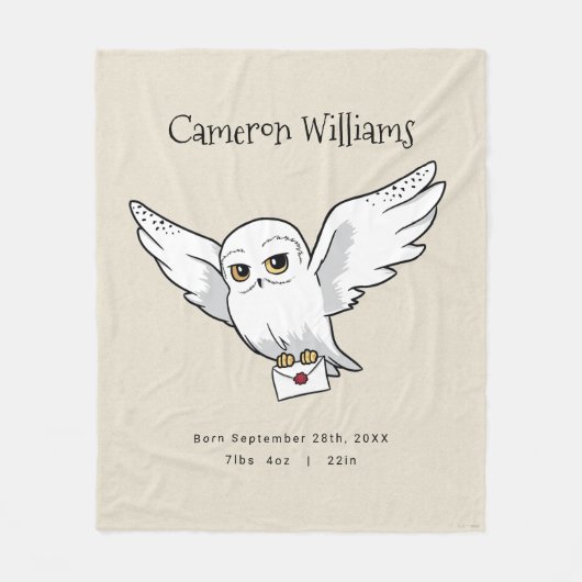 Harry Potter | Personalisierte Hedwig Fleecedecke (Vorderseite)