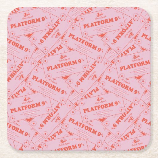 HARRY POTTER™ | Platforn 9 3/4 Zugfahrkarten Rechteckiger Pappuntersetzer (Vorderseite)