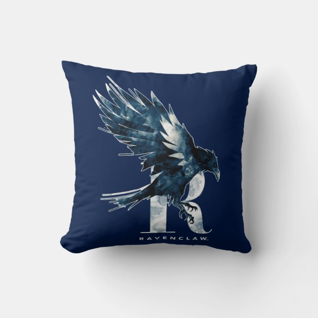 Harry Potter | RAVENCLAW™ Raven Watercolor Kissen (Vorderseite)