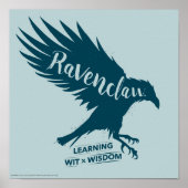 Harry Potter | RAVENCLAW™ Silhouette Typografie Poster (Vorne)