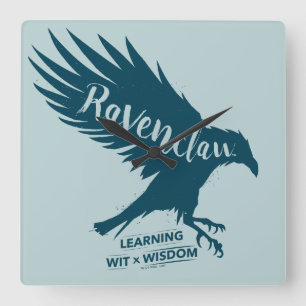 Harry Potter   RAVENCLAW™ Silhouette Typography Quadratische Wanduhr