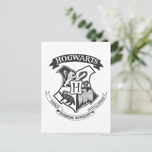 Harry Potter | Retro Hogwarts Crest Postkarte (Stehend Vorderseite)
