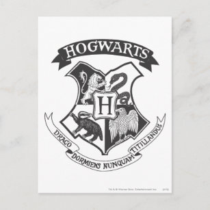 Harry Potter   Retro Hogwarts Crest Postkarte