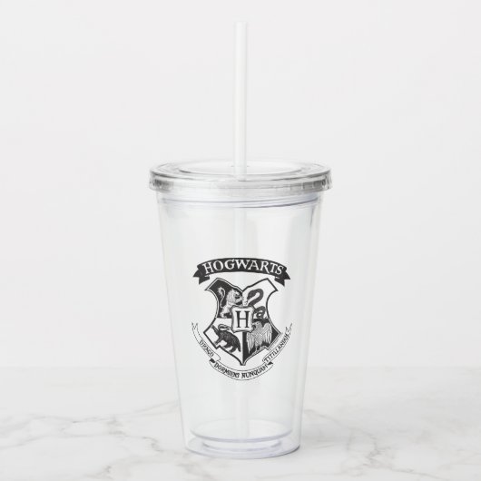 Harry Potter | Retro-Hogwarts-Wappen Acryltrinkbecher (Vorderseite)