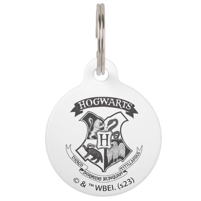 Harry Potter | Retro-Hogwarts-Wappen Haustiermarke (Vorderseite)