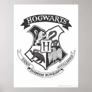 Harry Potter   Retro-Hogwarts-Wappen Poster