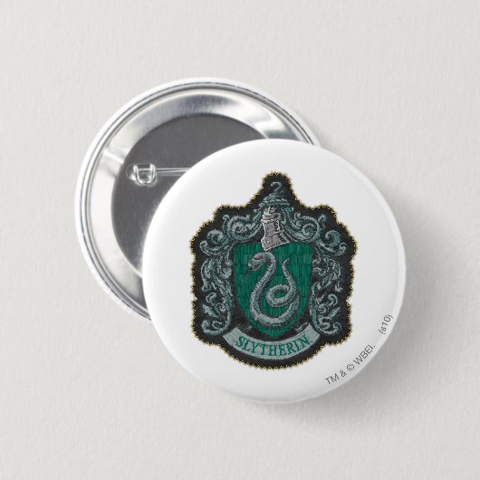 Harry Potter | Retro Mighty Slytherin Wappen Button (Vorne & Hinten)