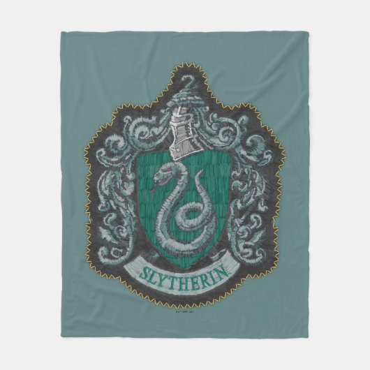 Harry Potter | Retro Mighty Slytherin Wappen Fleecedecke (Vorderseite)