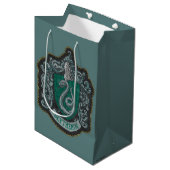 Harry Potter | Retro Mighty Slytherin Wappen Mittlere Geschenktüte (Vorderseite Schrägansicht)