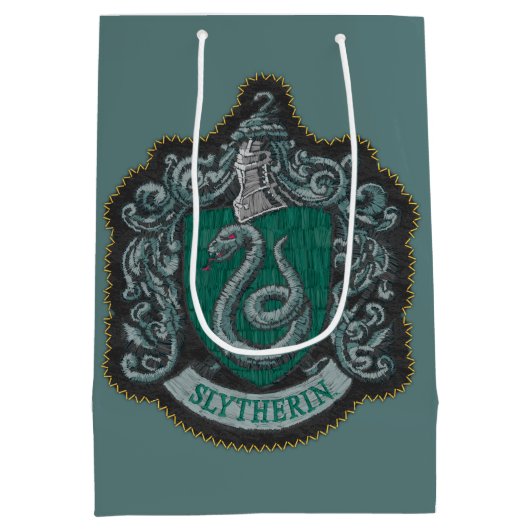 Harry Potter | Retro Mighty Slytherin Wappen Mittlere Geschenktüte (Rückseite)