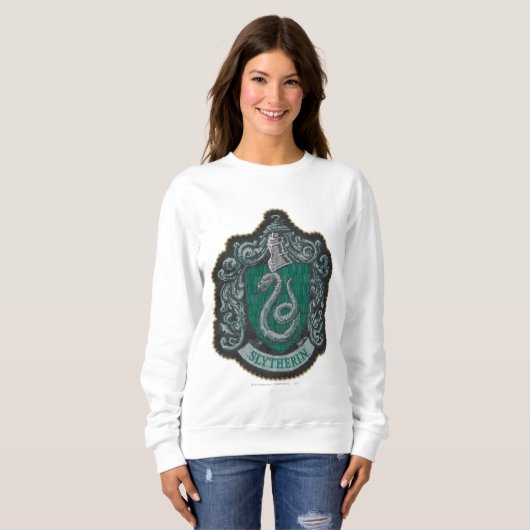 Harry Potter | Retro Mighty Slytherin Wappen Sweatshirt (Vorne ganz)