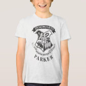 Harry Potter | Retro-Wappen von Hogwarts Tri-Blend Shirt (Vorderseite)