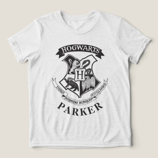 Harry Potter | Retro-Wappen von Hogwarts Tri-Blend Shirt (Design Vorderseite)