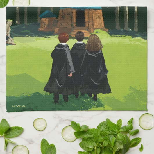 HARRY POTTER™, Ron & Hermione bei Hagrid's Hut Geschirrtuch (Gefaltet)