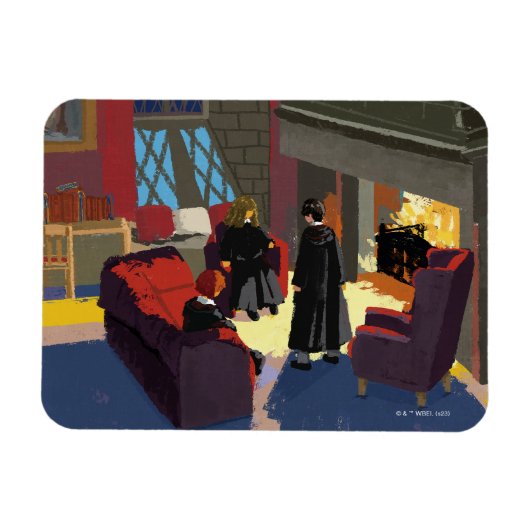 HARRY POTTER™, Ron & Hermione im gemeinsamen Raum Magnet (Horizontal)