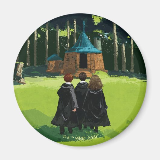 HARRY POTTER™, Ron und Hermine bei Hagrids Hütte Magnet (Vorne)