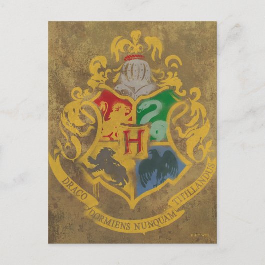 Harry Potter | Rustic Hogwarts Crest Postkarte (Vorderseite)
