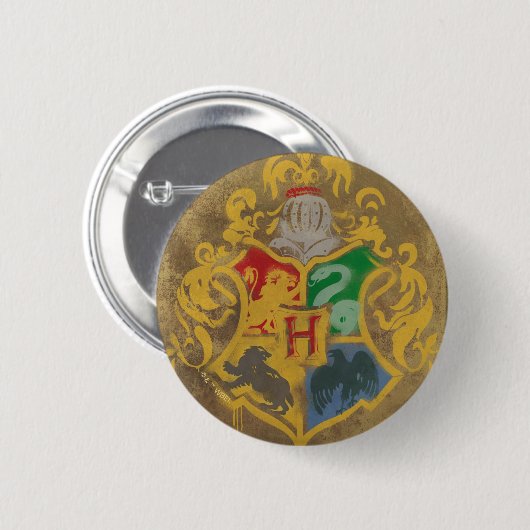 Harry Potter | Rustikale Hogwarts Crest Button (Vorne & Hinten)